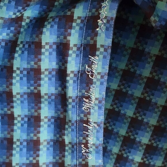 Robert Graham Shirt Mens Large Plaid Classic Fit Designer Unique Button Down - Picture 6 of 10